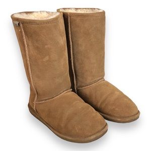 BearPaw Emma Tall Suede & Sheepskin Wool Winter Boots Women’s Size 11